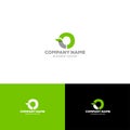 Letter O leave logo template