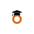 Letter o logo, Graduation Cap