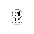 Letter o logo illustration of sheep. vector design Royalty Free Stock Photo