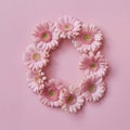 Letter O made of flowers. Part of the word LOVE , floral alphabet Royalty Free Stock Photo