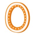 Letter O made from glazed gingerbread