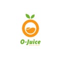 Letter O orange fruit juice logo icon symbol template Royalty Free Stock Photo