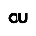 Letter O and U, OU logo design template. Minimal monogram initial based logotype