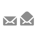 Letter, open and closed envelope vector icon