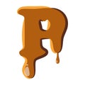 Letter P from caramel icon