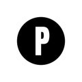 Letter P with circle. solid icon style. suitable for parking area symbol. simple design editable Royalty Free Stock Photo