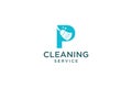 Letter P for cleaning clean service Maintenance for car detailing, homes logo icon vector template