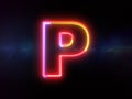 Letter P - colorful glowing outline