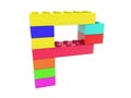 Letter P concept built from toy bricks Royalty Free Stock Photo