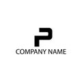 Letter p creative logo illustration template black design vector Royalty Free Stock Photo