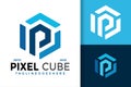 Letter P Cube Box Logo Logos Design Element Stock Vector Illustration Template Royalty Free Stock Photo