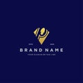 Letter P diamond gold logo design Royalty Free Stock Photo