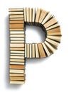 Letter P formed from the page ends of books Royalty Free Stock Photo