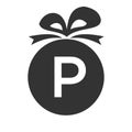 Letter P Gift Box Logo. Giftbox Icon Celebration Logo Element Template