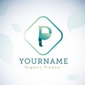 Letter `P` logo design with leaf, nature and organic logo design template elements Royalty Free Stock Photo