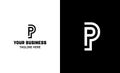 Letter P minimal vector logo. Icon mark design template Royalty Free Stock Photo