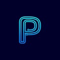 Letter P Modern Technology Logo Design Vector Royalty Free Stock Photo