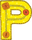 Letter P in Patchwork Style Royalty Free Stock Photo