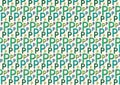 Letter P pattern in different colored blue green shades Royalty Free Stock Photo