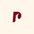 letter p and phoenix for the logo. letter P logo template Royalty Free Stock Photo