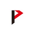letter p simple arrow colorful logo vector