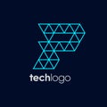 Letter P Triangle Polygon Tech Logo Royalty Free Stock Photo