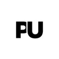 Letter P and U, PU logo design template. Minimal monogram initial based logotype