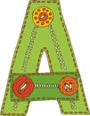 Letter A in Patchwork Style Royalty Free Stock Photo