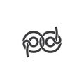 Letter pd linked thread geometric line logo vector Royalty Free Stock Photo