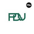 Letter PDW Monogram Logo Design Royalty Free Stock Photo