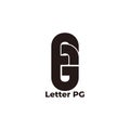 Letter pg linked chain geometric simple logo vector