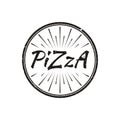 Letter Pizza for Vintage Rustic Retro Pizza Restaurant Bar Bistro logo design