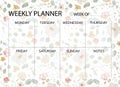 Weekly planner floral peonies