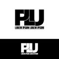 Letter PLU simple monogram logo icon design.