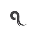 Letter q curves geometric smooth design logo vector