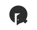 Letter Q Door Logo Design Combined With Minimal Open Door Icon Vector Template Royalty Free Stock Photo