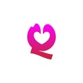 Letter Q logo icon with melting love symbol design template Royalty Free Stock Photo