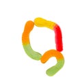 Letter Q made of gummy worm