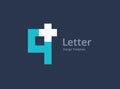 Letter Q or number 9 cross plus medical logo icon design template elements Royalty Free Stock Photo