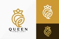 Letter Q Queen Crown Luxury Logo Vector Design. Abstract emblem, designs concept, logos, logotype element for template Royalty Free Stock Photo