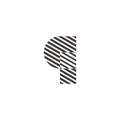 Letter q stripes square silhouete logo vector