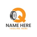 Letter Q Tire Logo For Car Repair Automotive Motor Logo Design Vector Template
