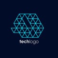 Letter Q Triangle Polygon Tech Logo Royalty Free Stock Photo