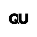 Letter Q and U, QU logo design template. Minimal monogram initial based logotype