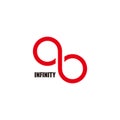 Letter qb loop line geometric simple infinity logo vector