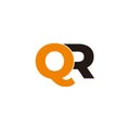 letter qr colorful font logo vector
