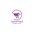 Creative shopping logo illustration of a color circle design template vector