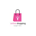 Shopping logo illustration bag. vector template design Royalty Free Stock Photo