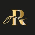 Letter R Beauty Flower Luxury Logo with Creative Concept Elegant, Beauty, Salon, Spa, Fashion and Yoga Sign Vector Template