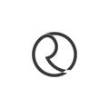 Letter r circle overlapping design symbol logo vector